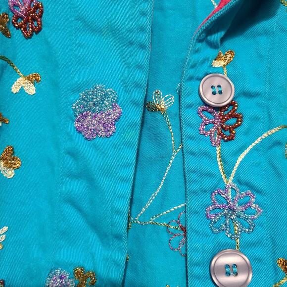 Vintage The Quacker Factory Blue Beaded Jacket - Picture 14 of 14